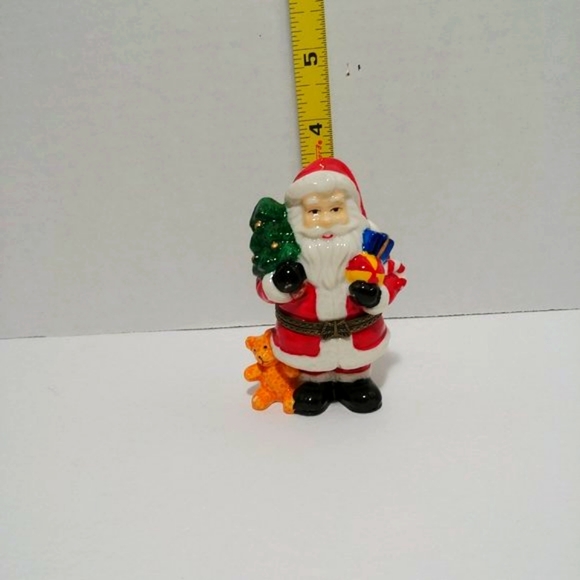 Santa and Bear Porcelain Hinged Trinket Box NIB - Picture 3 of 9